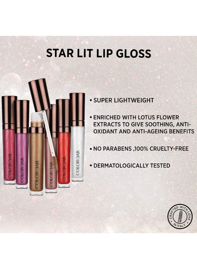 Colorbar Starlit Lip Gloss-Shimmy, Glossy Finish - Gold, 6 ml | Skin Type Combination | Lightweight | Paraben Free | Enriched with Lotus Flower Extract - Image 4